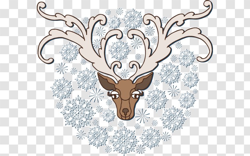 Reindeer Pxe8re Davids Deer Clip Art - Antlers Painted Silver Snowflake Pattern Transparent PNG