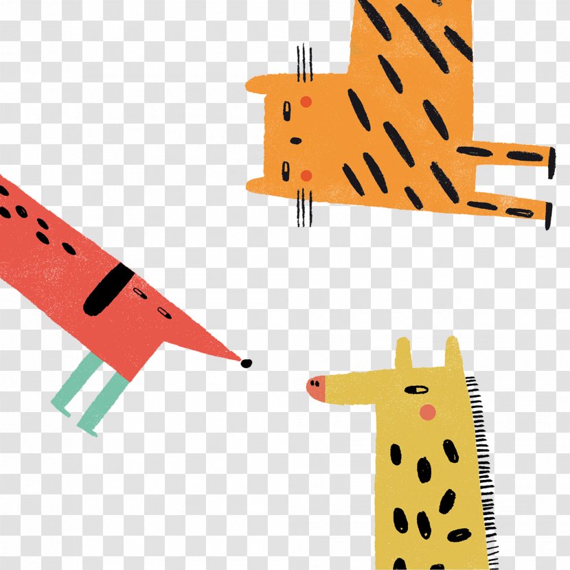 Cartoon Graphic Design - Industrial - Cute Giraffe Cats And Dogs Transparent PNG