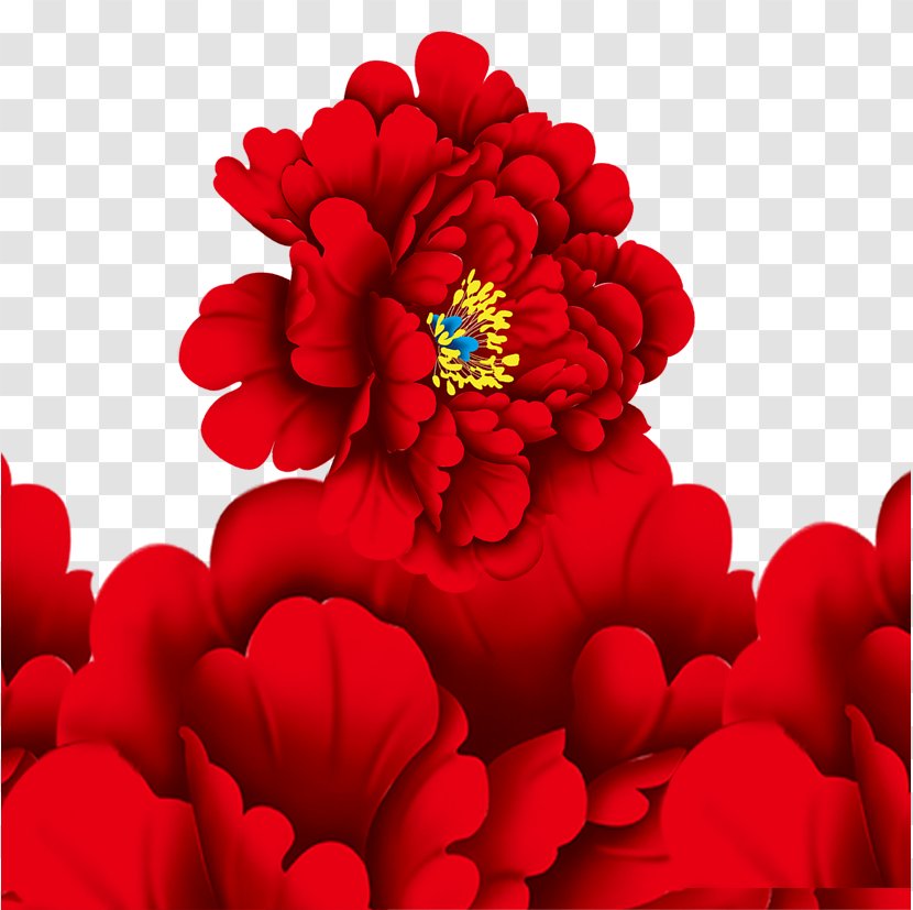 Red Moutan Peony Garden Roses - Software - Rose Creative Transparent PNG