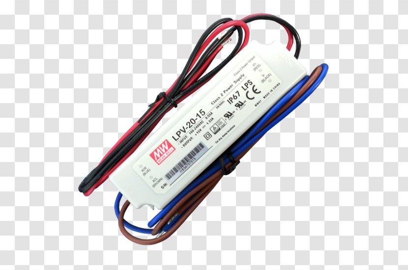 Power Converters Supply Unit Battery Charger Switched-mode MEAN WELL Enterprises Co., Ltd. - Electronics Accessory - Electric Transparent PNG