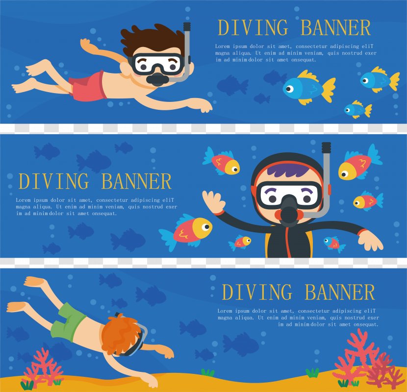 Underwater Diving Scuba - Swimming Poster Design Transparent PNG