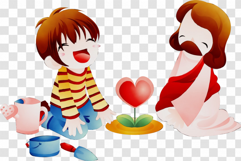 Cartoon Sharing Child Transparent PNG