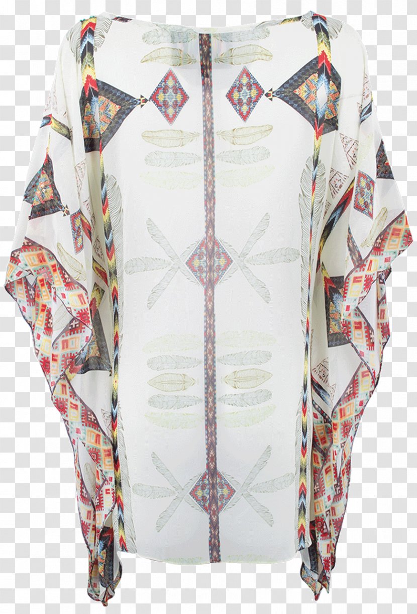 Sleeve Blouse Neck Outerwear - Aztec Print Transparent PNG