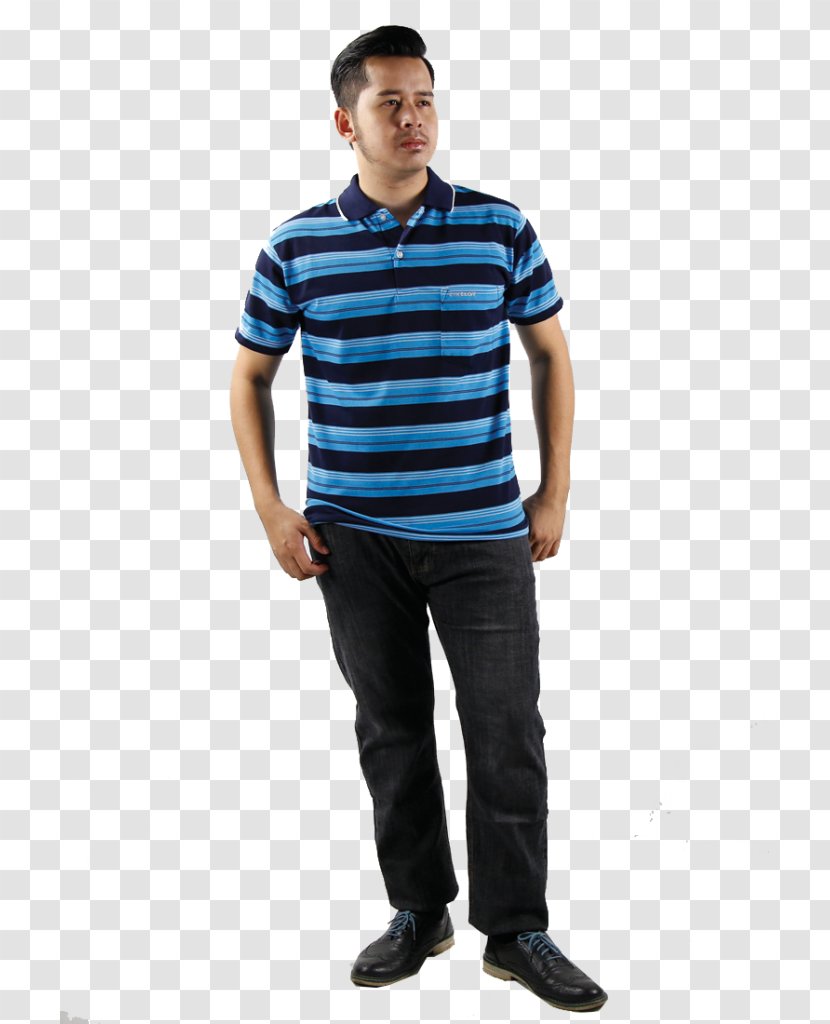 T-shirt Polo Shirt Jeans Collar Sleeve - Blue Transparent PNG