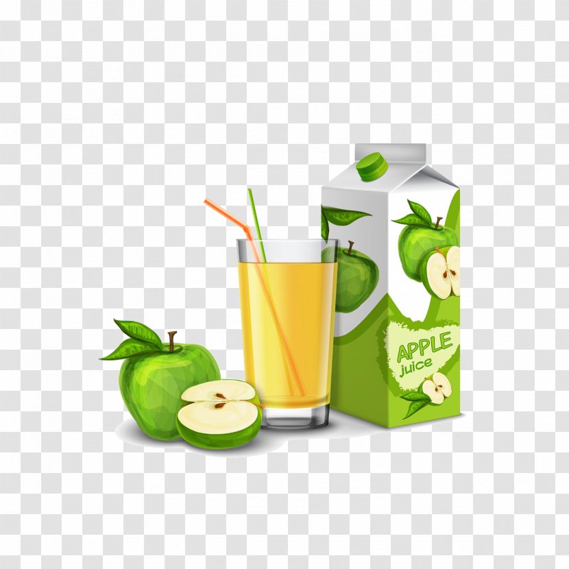 Apple Juice Packaging And Labeling Juicebox - Lime - Drink Transparent PNG
