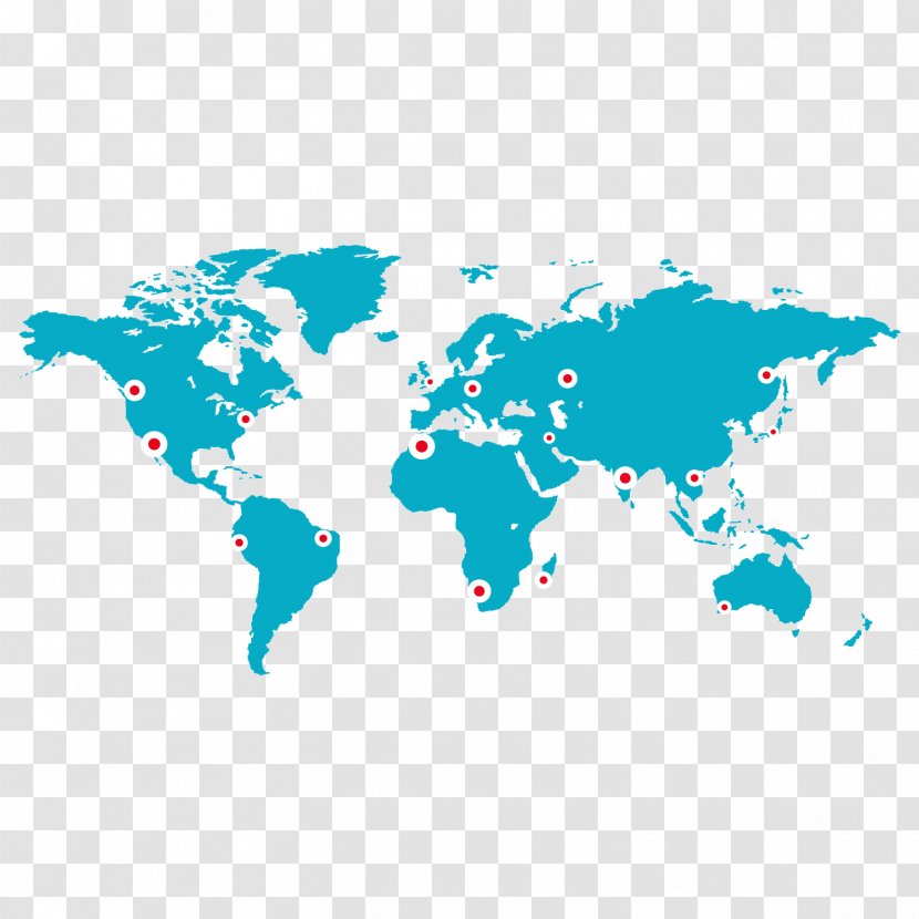 Wall Decal Sticker World Map - Nursery - Blue Transparent PNG