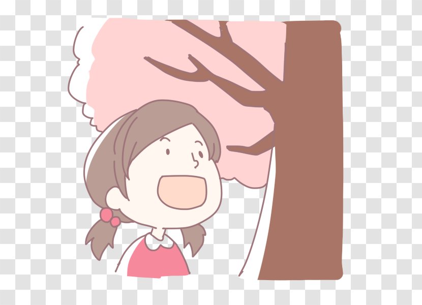 Cherry Blossom Hanami Child Woman - Cartoon Transparent PNG