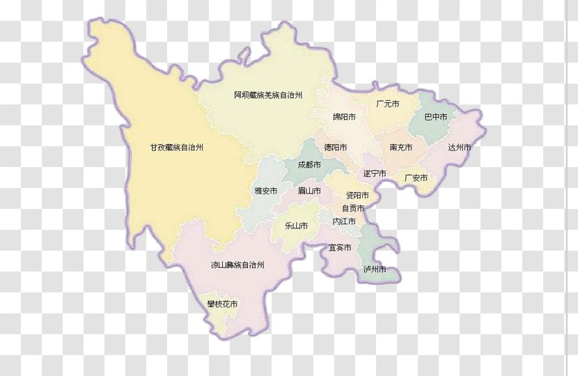 Mianzhu Mianyang Dazhou Chengdu Yibin - Southwest China - Sichuan Maps And Administrative Division Transparent PNG