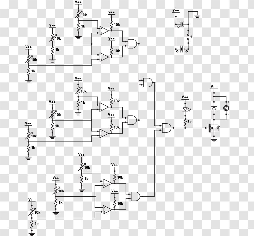 Wiring Diagram Electronic Circuit Comparator Electronics - Technical Drawing Transparent PNG