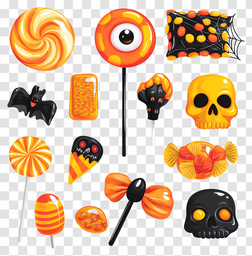 Halloween Candy - Colorful Halloween Candy Set With Decorations Transparent PNG