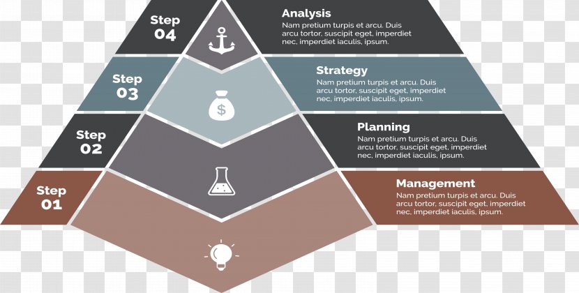 Diagram Pyramid Presentation Chart - Information - Steps Transparent PNG