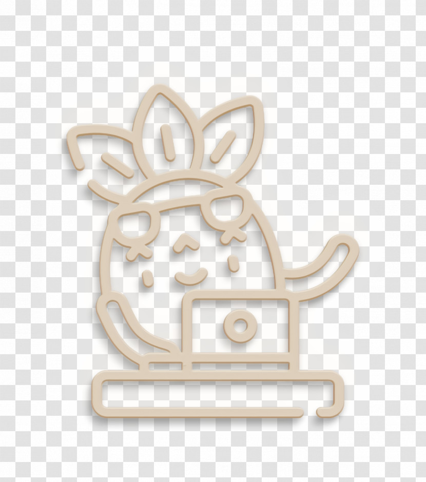 Laptop Icon Actions Icon Pineapple Character Icon Transparent PNG