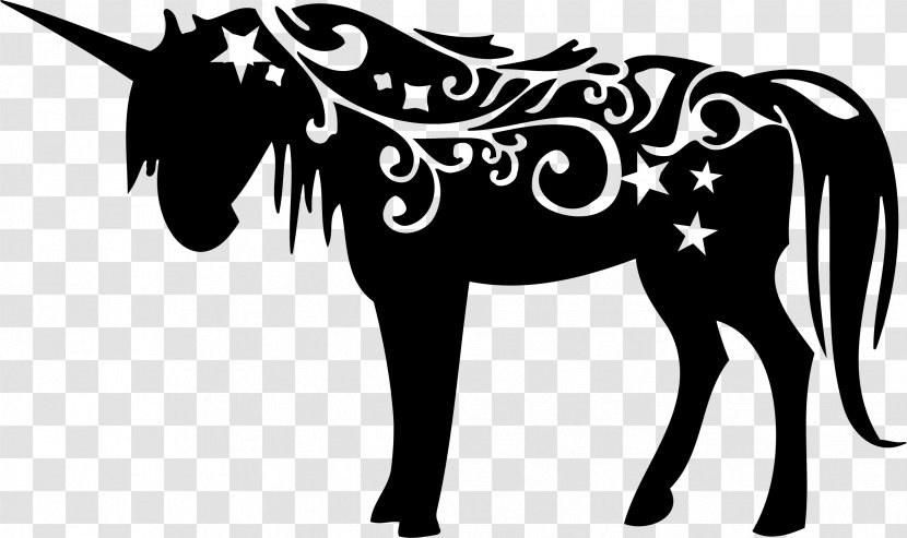 Horse Silhouette Equestrian Clip Art - Stallion - Unicorn Head Transparent PNG