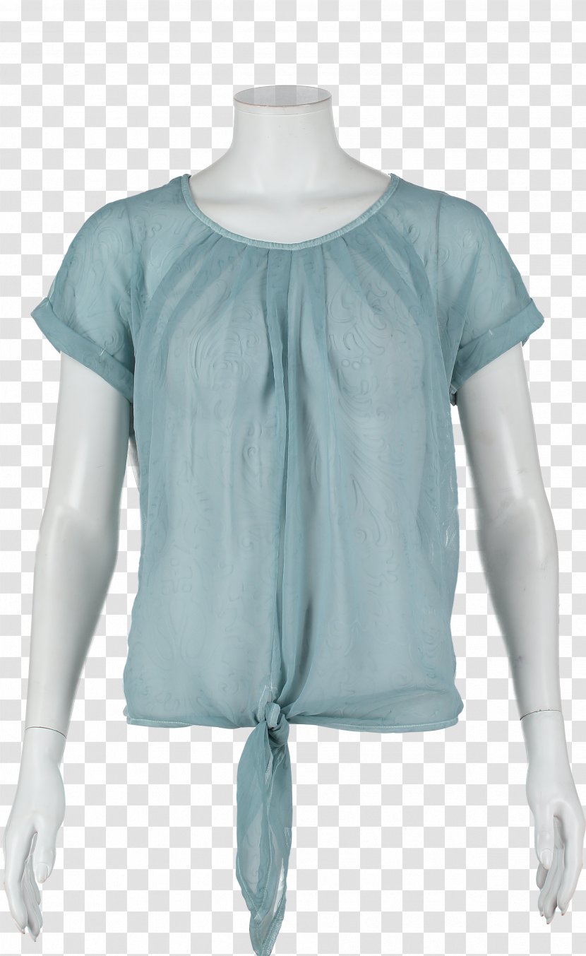 Blouse T-shirt Sleeve Shoulder Outerwear - Aqua Transparent PNG