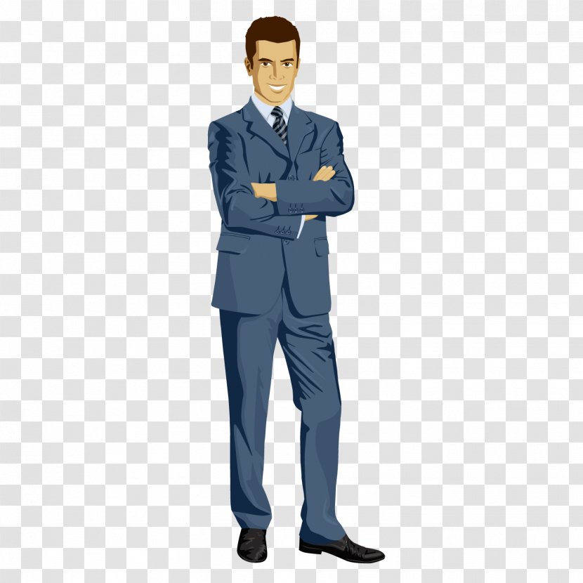 Suit Man Clip Art - Blue - Handsome Businessman Transparent PNG