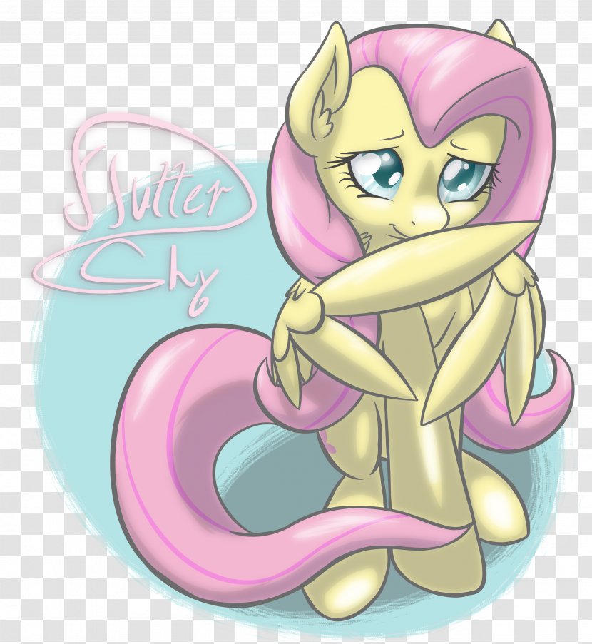 Fluttershy Horse Illustration Yellow Clip Art - Silhouette Transparent PNG