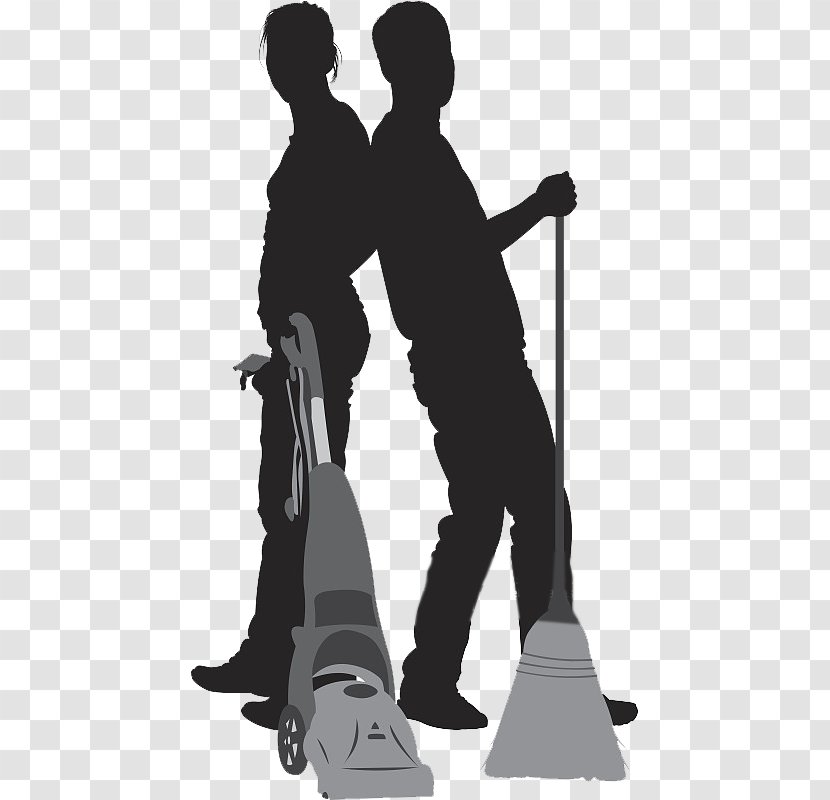 Silhouette Vacuum Cleaner Cleaning - Standing - Silhouettes Designed For Up Men And Women Transparent PNG