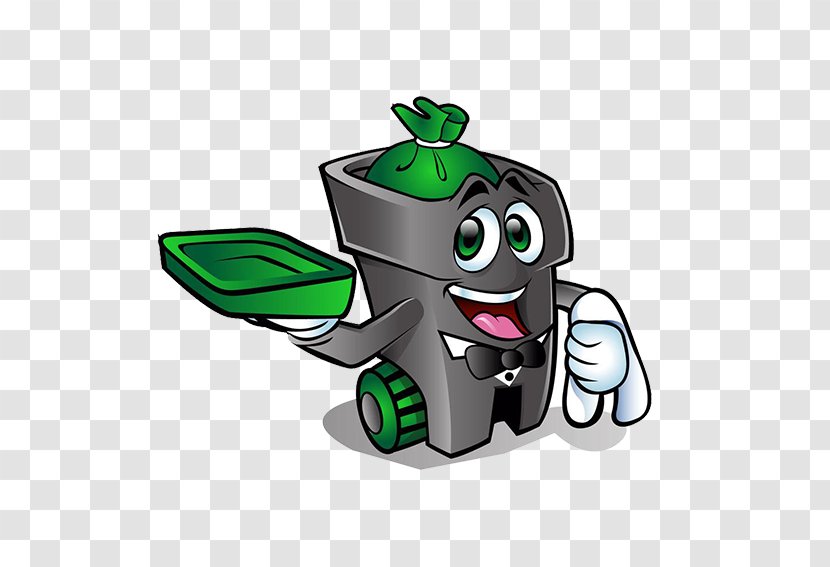 Waste Container Tin Can Cartoon Illustration - Municipal Solid - Garbage Robot Transparent PNG