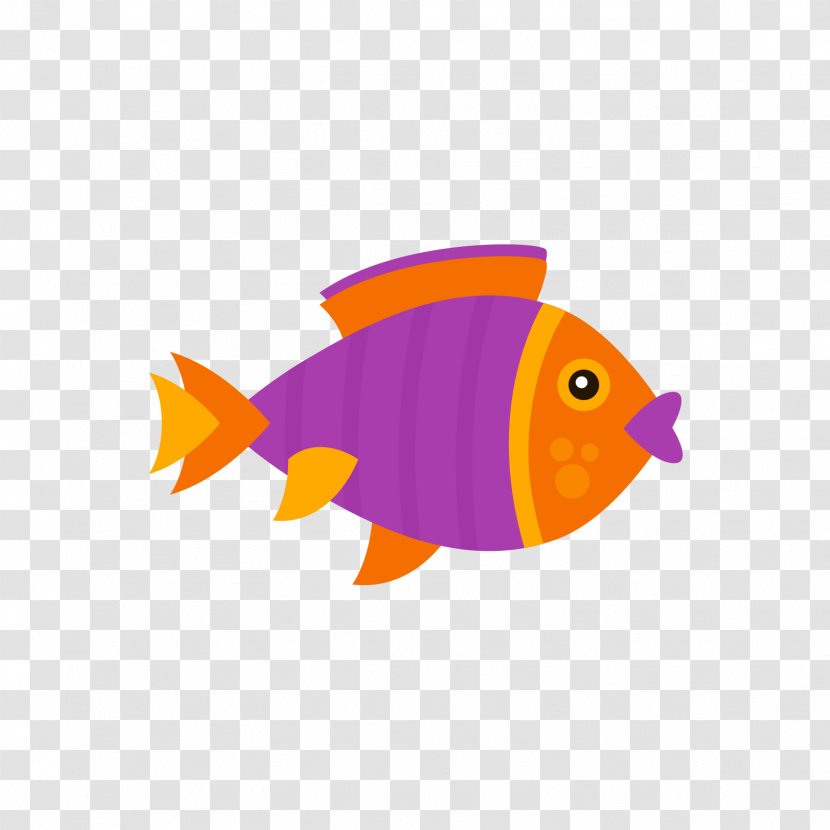 Drawing Cartoon Clip Art - Yellow - Orange Purple Fish Transparent PNG