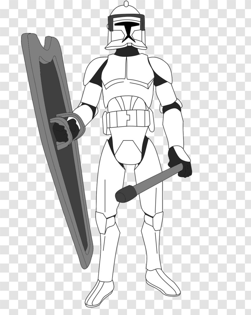 Clone Trooper Wars Drawing Line Art Sketch - Sports Equipment - Star Transparent PNG