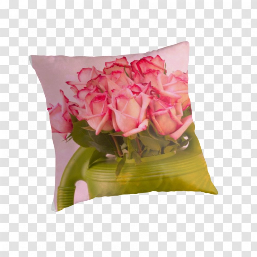 Garden Roses Cut Flowers Floral Design - Throw Pillow - Pink Greeting Cards Transparent PNG