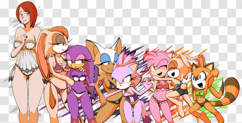 SegaSonic The Hedgehog Amy Rose Rouge Bat Sonic Mania - Cartoon - Tree Transparent PNG