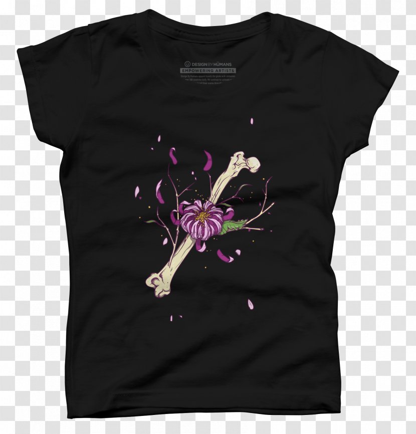 Printed T-shirt Hoodie Clothing - Heart - Flower Bones Transparent PNG