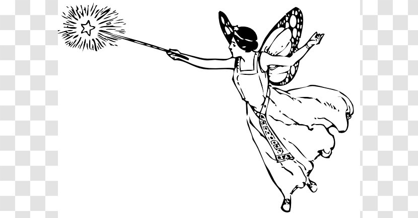Wand Fairy Drawing Clip Art - Silhouette - Outline Cliparts Transparent PNG