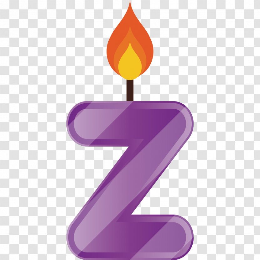 Letter Z Drawing - Cartoon Hand-painted Candle Transparent PNG