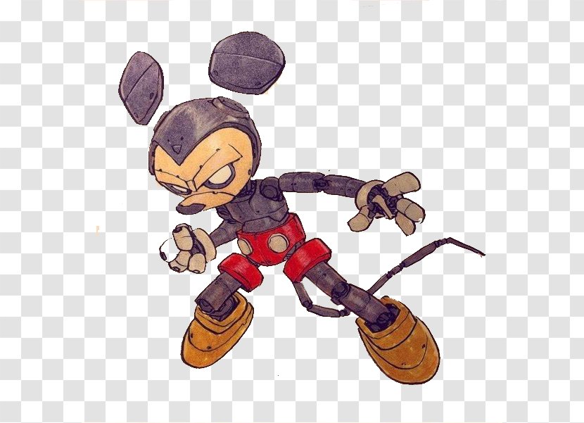 Mickey Mouse Illustrator Drawing Robot Character - Walt Disney Company - Battle Iron Man Transparent PNG