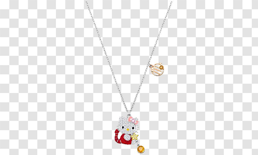 Hello Kitty Swarovski AG Necklace Luxury Goods Gift - Love - Jewellery Ladies Garnet Transparent PNG