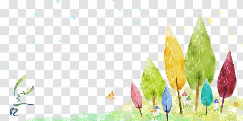 Watercolor Painting Cartoon Illustration - Forest Transparent PNG