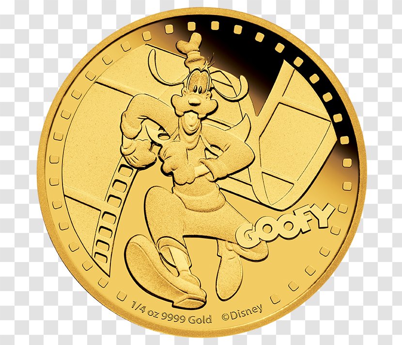 Coin Mickey Mouse Goofy Daisy Duck Gold - Pluto Transparent PNG