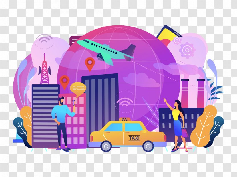 Internet Of Things Vector Graphics Stock Illustration Connected Car - Smart Device Transparent PNG