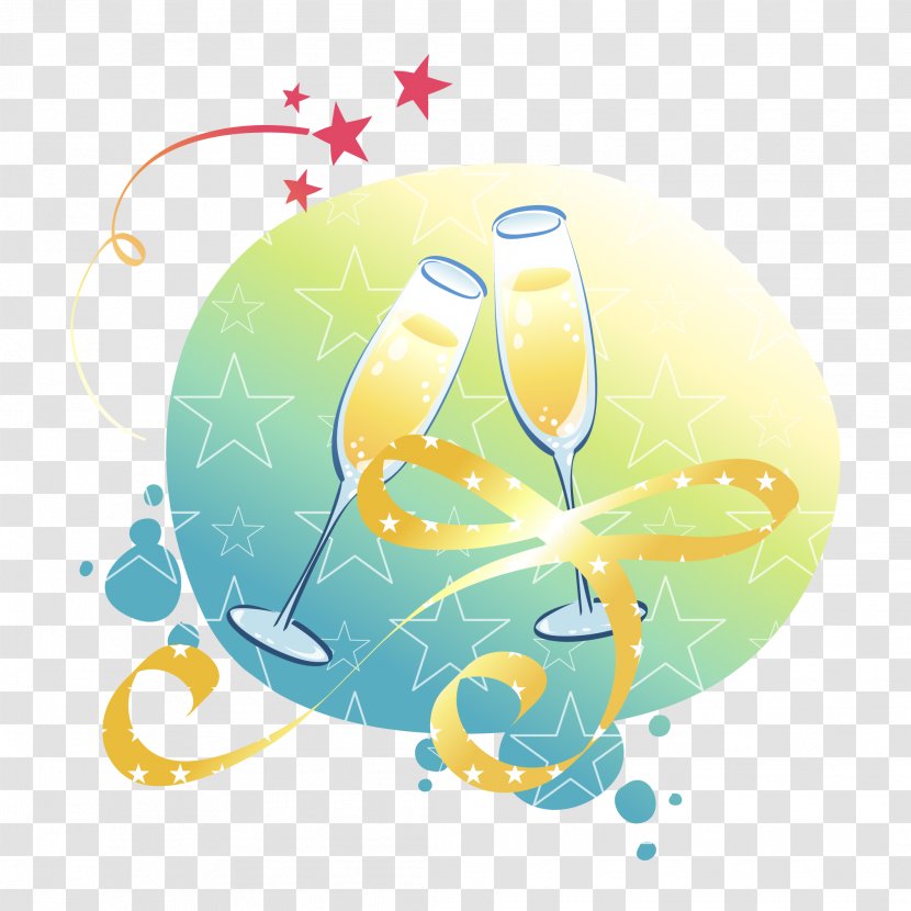 Champagne Cup - Glass And Stars Transparent PNG
