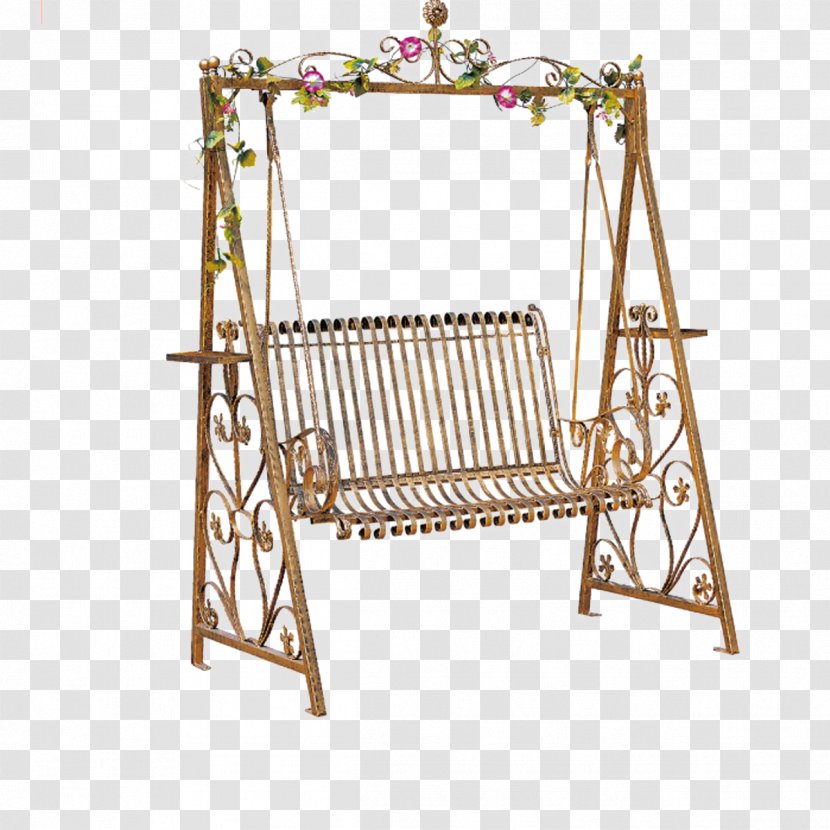 Rocking Chair Swing Wrought Iron Garden Furniture - Patio Transparent PNG