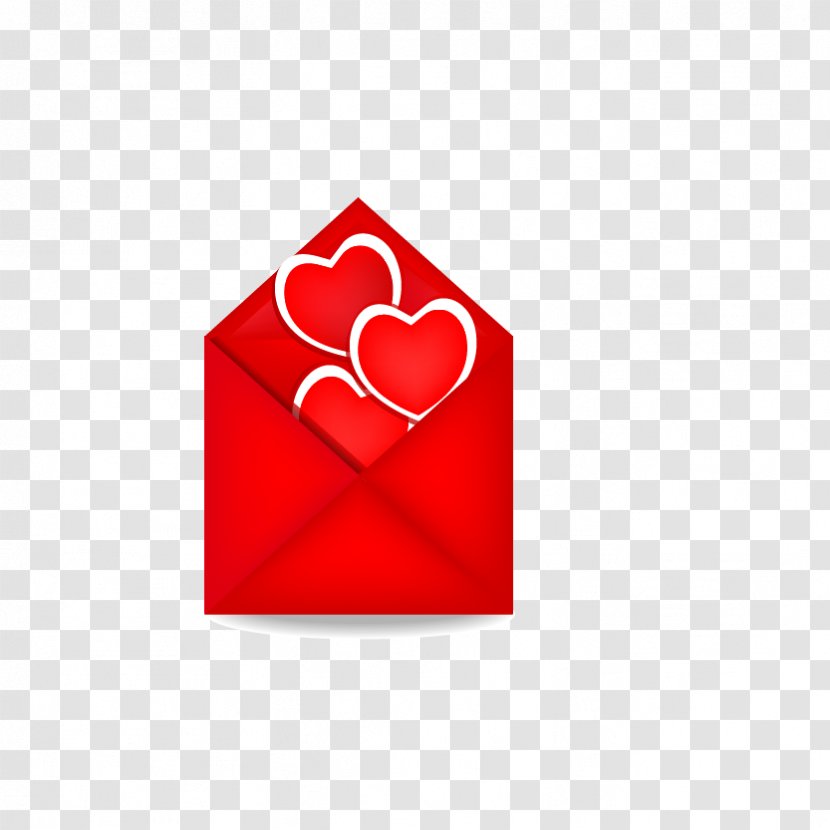 Red Envelope Vecteur - Heart - Envelope,Love Transparent PNG