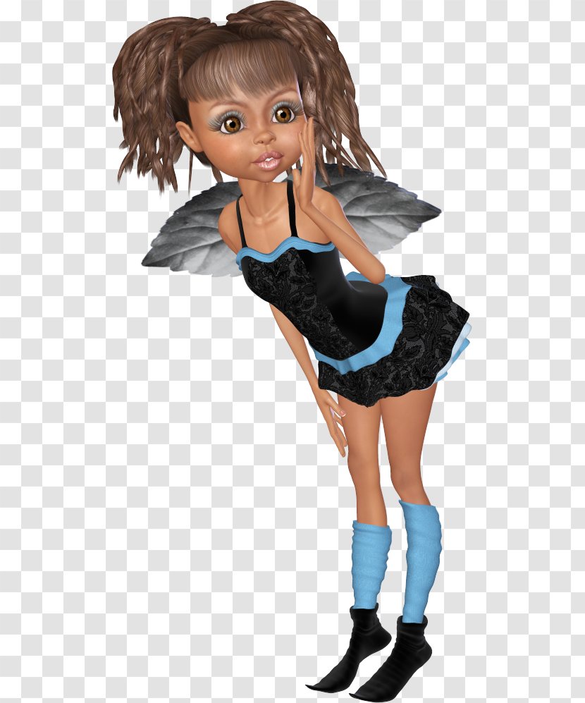 Black Hair Cartoon Character Doll Fiction - Tree Transparent PNG