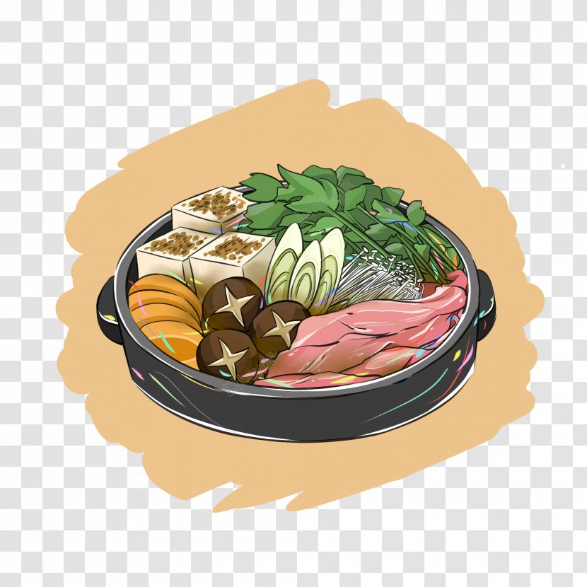 Sukiyaki Japanese Cuisine Food Beef - Chinese - Rice Dumpling Cartoon Hand Drawn Transparent PNG