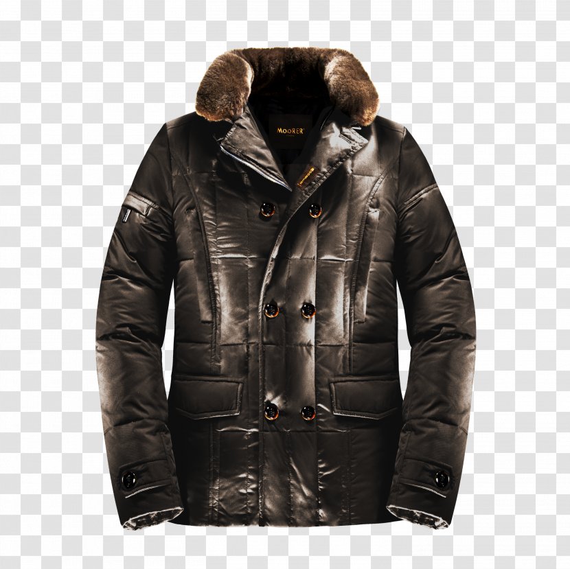 Leather Jacket Fur Clothing Coat - Outerwear Transparent PNG