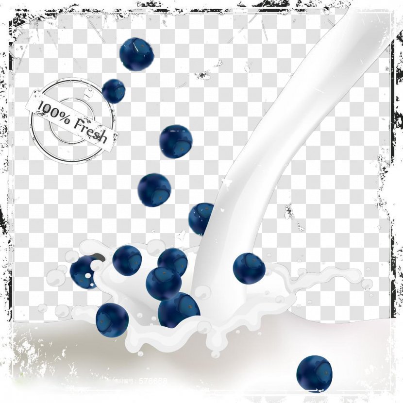 Milk Blueberry Illustration - Body Jewelry - Dynamic Transparent PNG