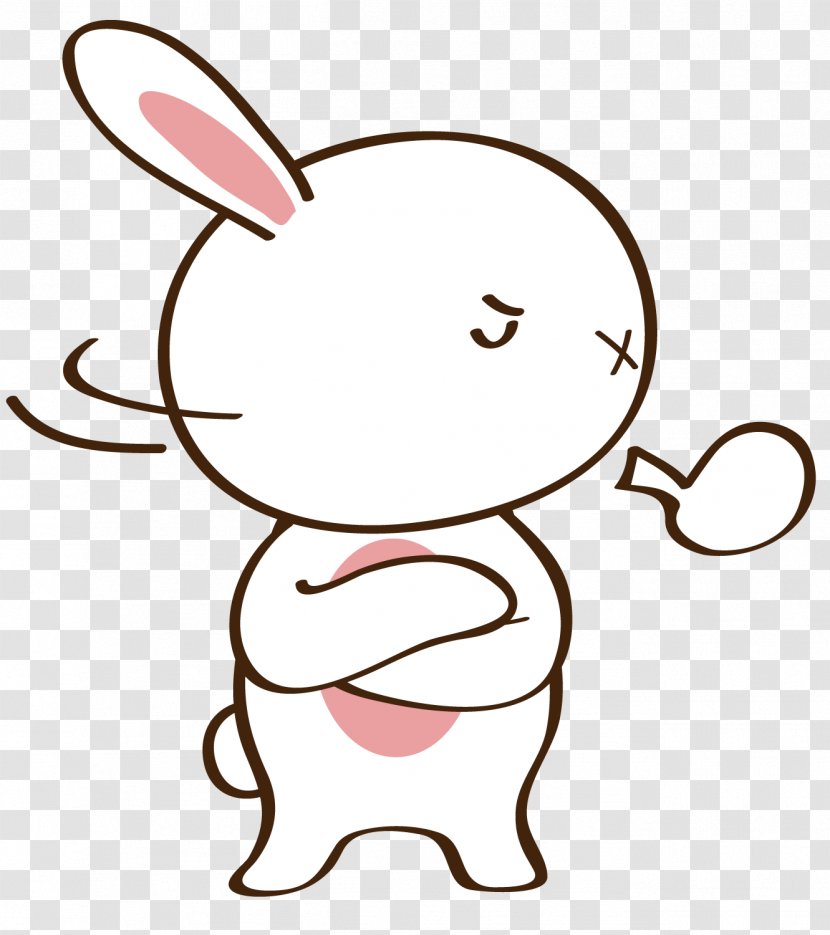 Rabbit Clip Art - Watercolor - Angry Little Bunny Transparent PNG