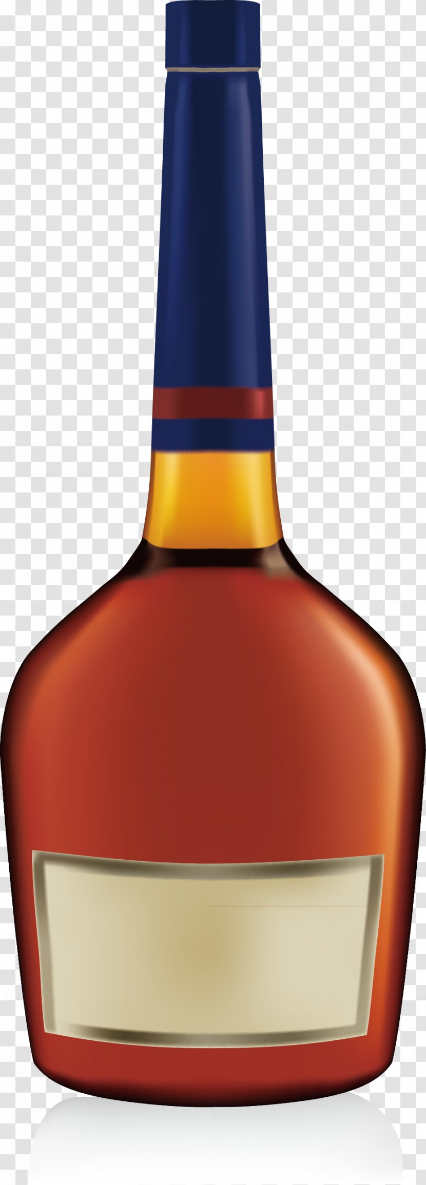 Whisky Brandy Cognac Wine Bottle - Distilled Beverage - Blue Classic Transparent PNG