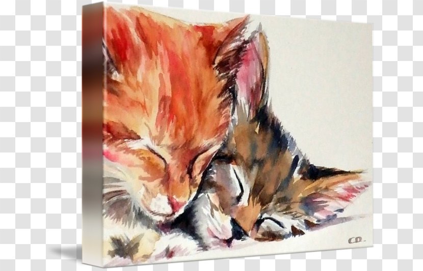 Watercolor Painting Kitten Art Printmaking - Cat - Love Cats Transparent PNG