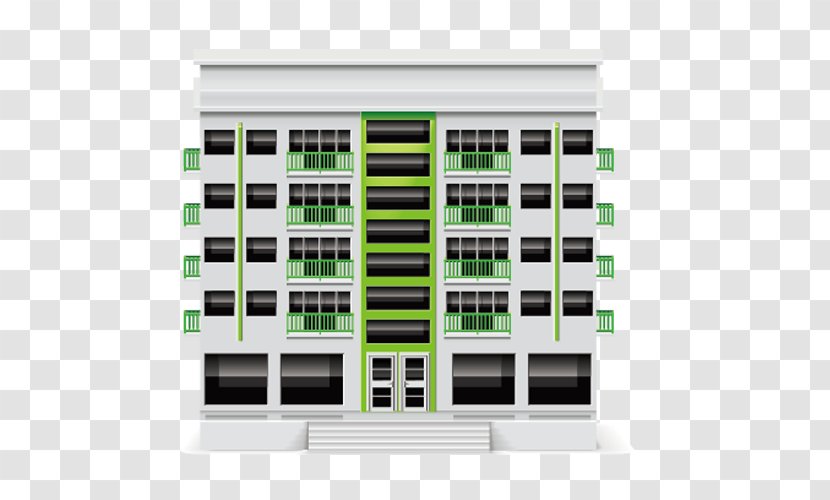 Green Building House Clip Art - Commercial - Unit Buildings Transparent PNG