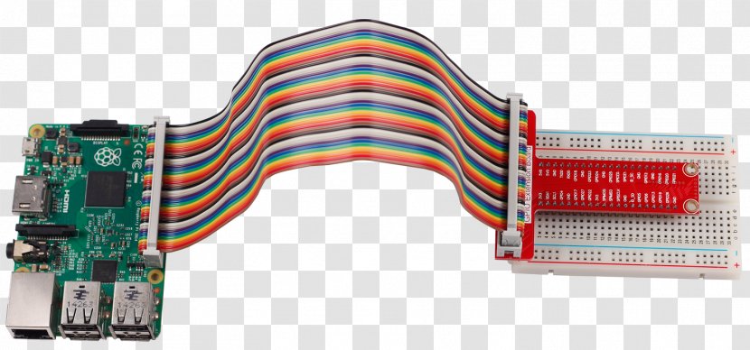 Electrical Cable Raspberry Pi General-purpose Input/output Lead Breadboard - Electronics Accessory Transparent PNG