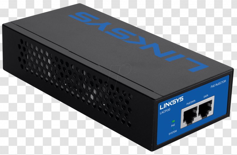 Power Over Ethernet Gigabit IEEE 802.3at Linksys - Adapter Transparent PNG