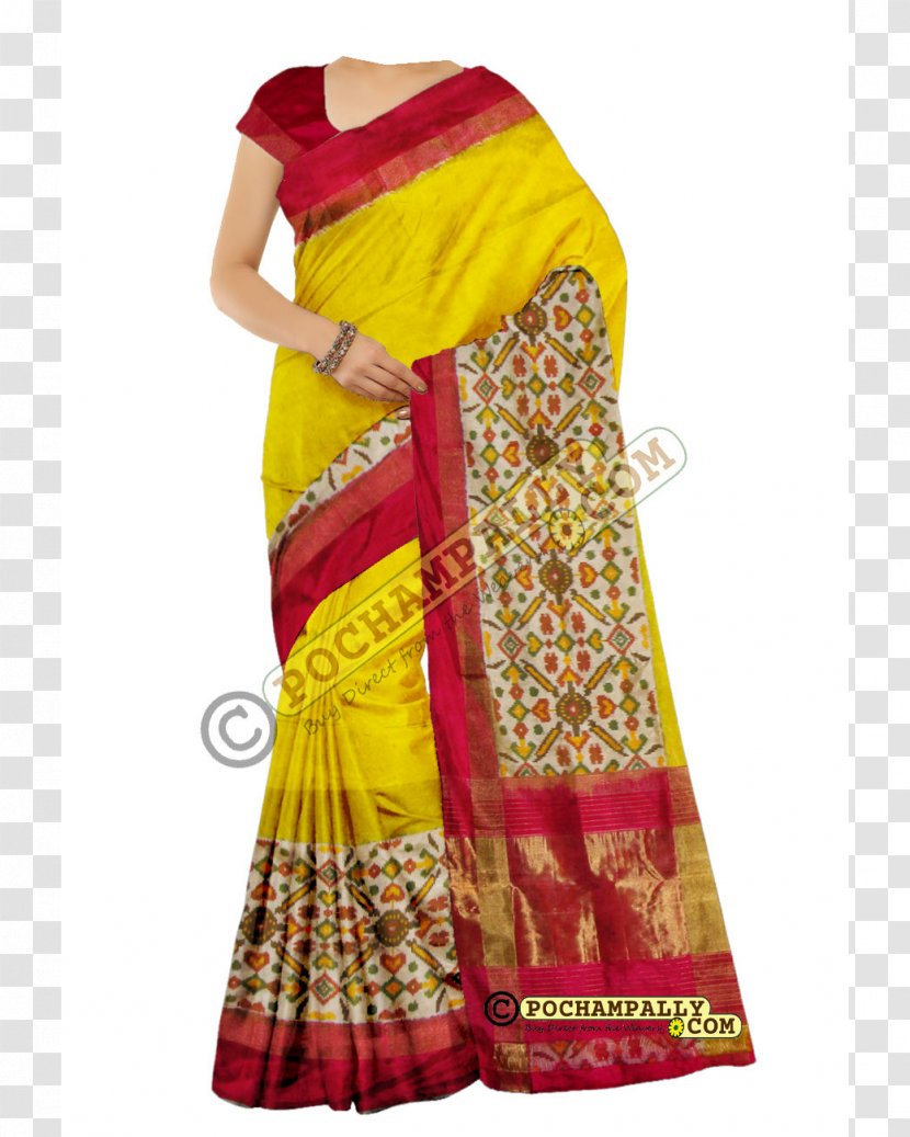 Silk Zari Pochampally Saree Ikat Sari - Sambalpuri - Handloom Transparent PNG