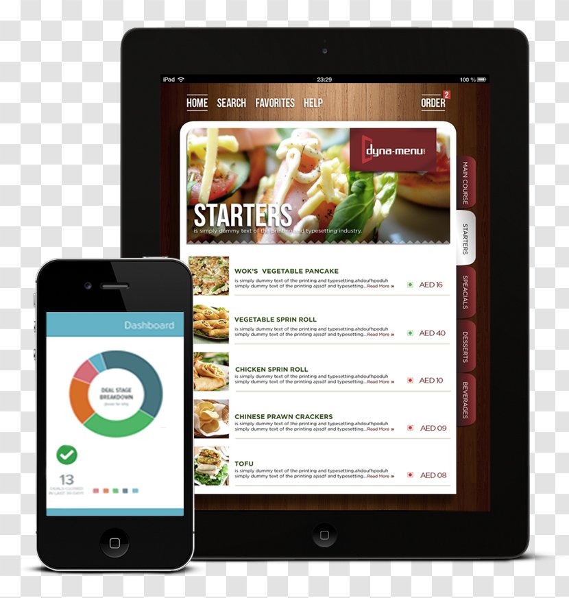 Restaurant Menu Food Smartphone - Mobile App Development Transparent PNG