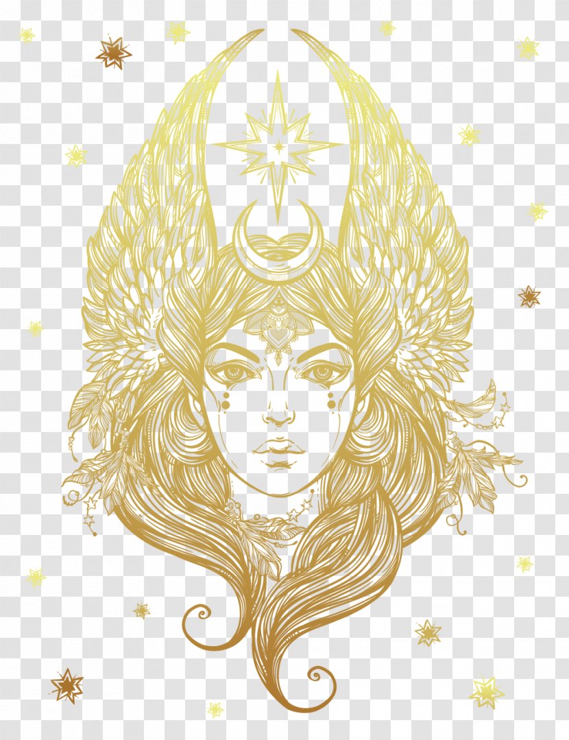 Lilith Drawing Demon Illustration - Golden Goddess Transparent PNG